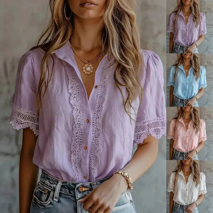 👚  Casual Short Sleeve Polyester Shirts 👚