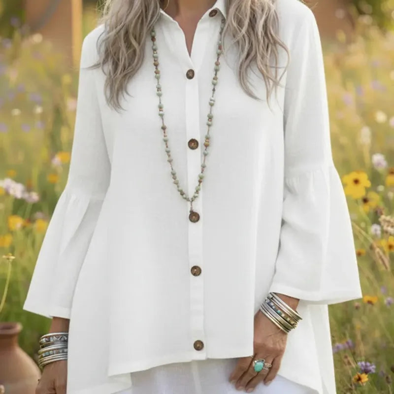 👚 Solid Colour Cotton Linen Shirt 👚