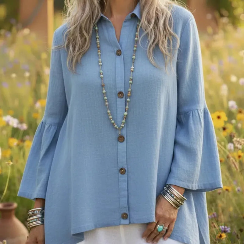 👚 Solid Colour Cotton Linen Shirt 👚