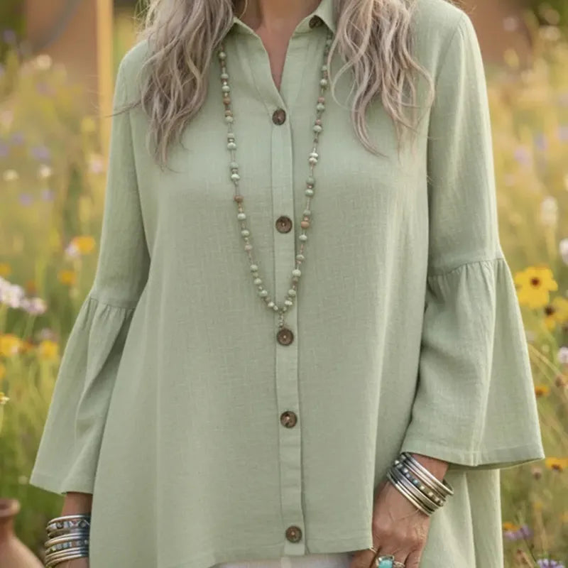 👚 Solid Colour Cotton Linen Shirt 👚