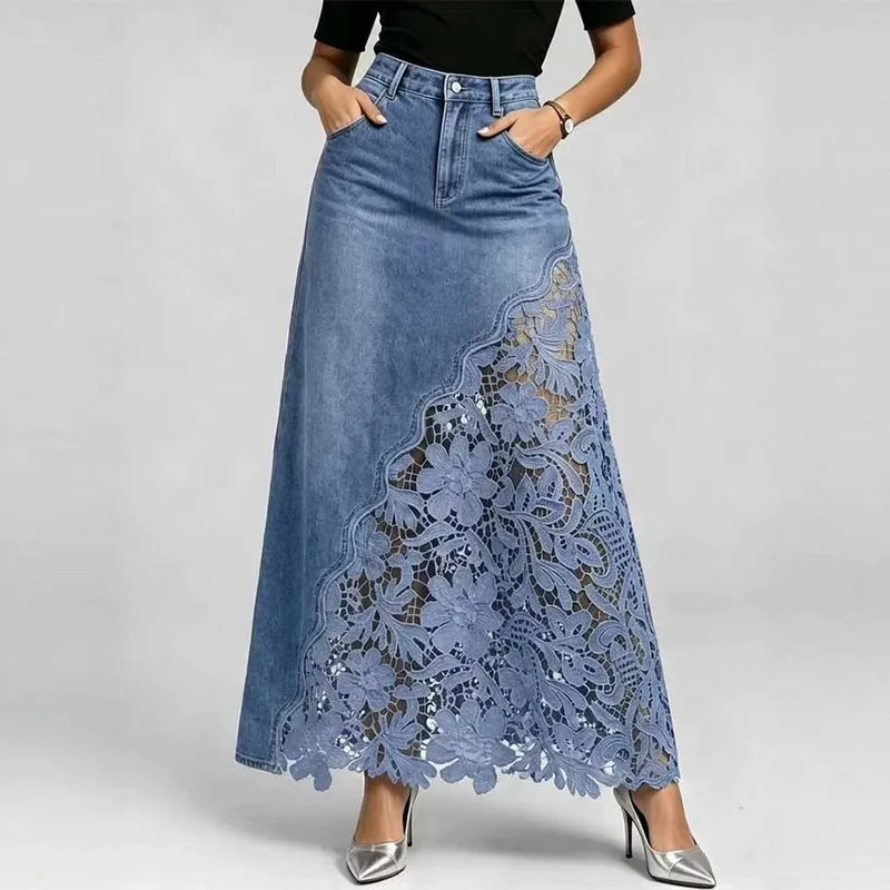 ✨ Denim Lace Skirt ✨