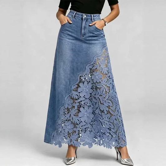 ✨ Denim Lace Skirt ✨