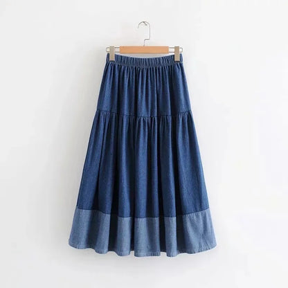 💙 Knee-Length Distressed Denim Skirt 💙