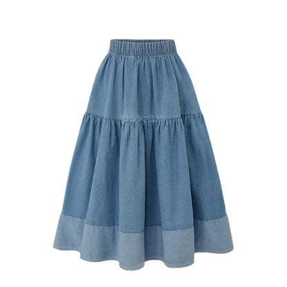 💙 Knee-Length Distressed Denim Skirt 💙