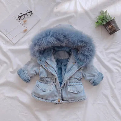 💙🌸 Children's Fur Denim Coats 🌸💙