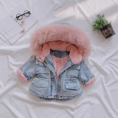 💙🌸 Children's Fur Denim Coats 🌸💙