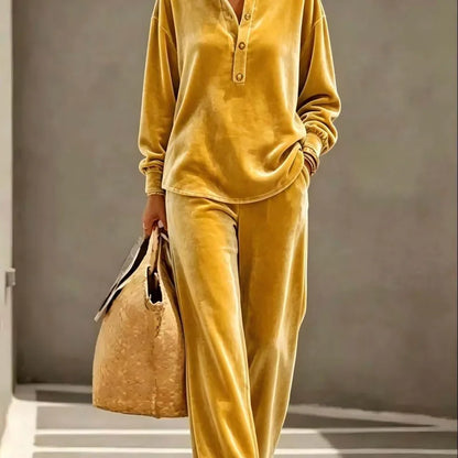 Velvet Long Sleeve Casual Pant Co-Ord Sets (Multiple Colour Options!)