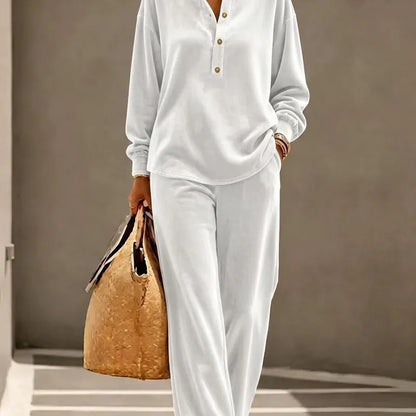 Velvet Long Sleeve Casual Pant Co-Ord Sets (Multiple Colour Options!)