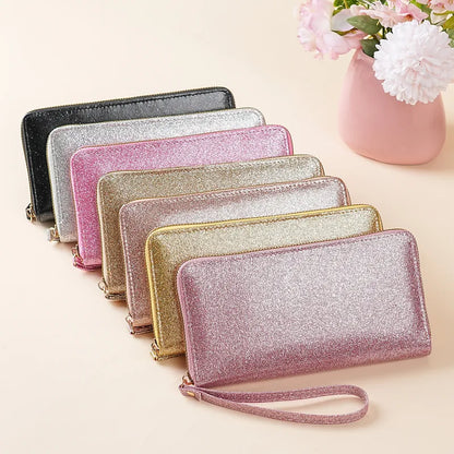 ✨🌈 Solid Colour Glitter Long Wallet 🌈✨