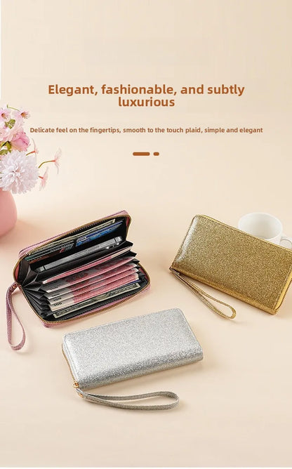 ✨🌈 Solid Colour Glitter Long Wallet 🌈✨