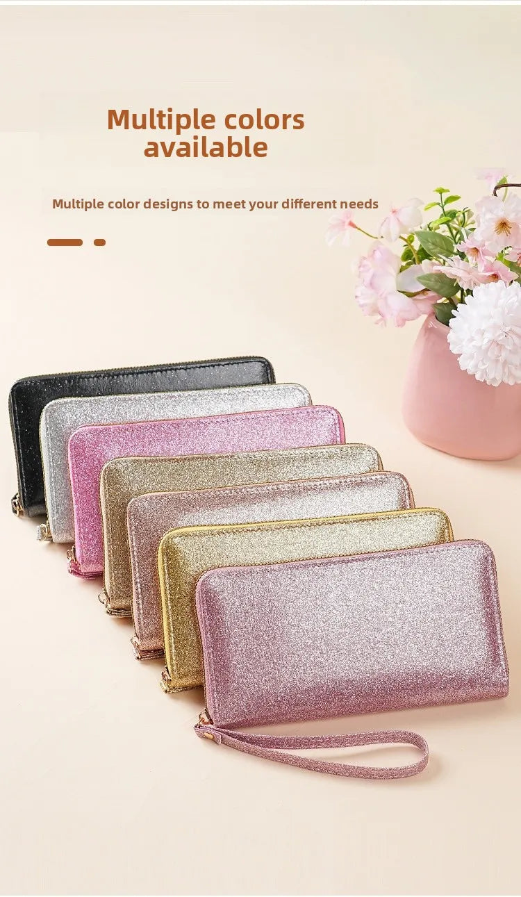 ✨🌈 Solid Colour Glitter Long Wallet 🌈✨