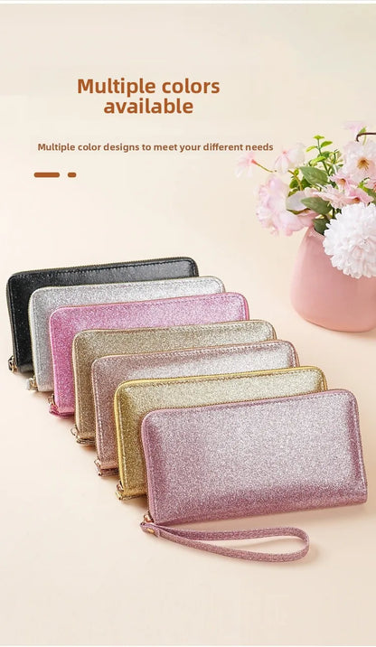 ✨🌈 Solid Colour Glitter Long Wallet 🌈✨