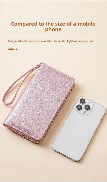 ✨🌈 Solid Colour Glitter Long Wallet 🌈✨
