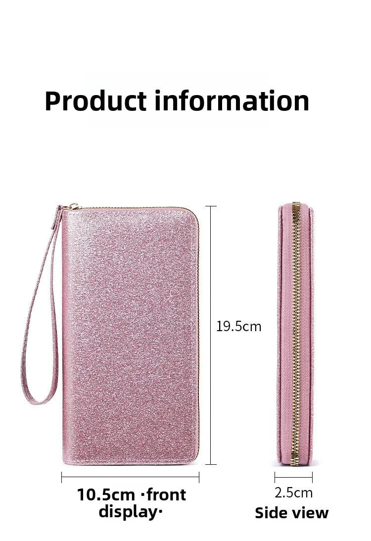 ✨🌈 Solid Colour Glitter Long Wallet 🌈✨