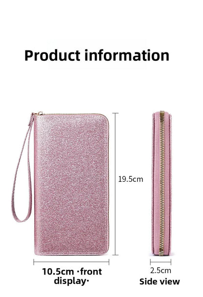 ✨🌈 Solid Colour Glitter Long Wallet 🌈✨