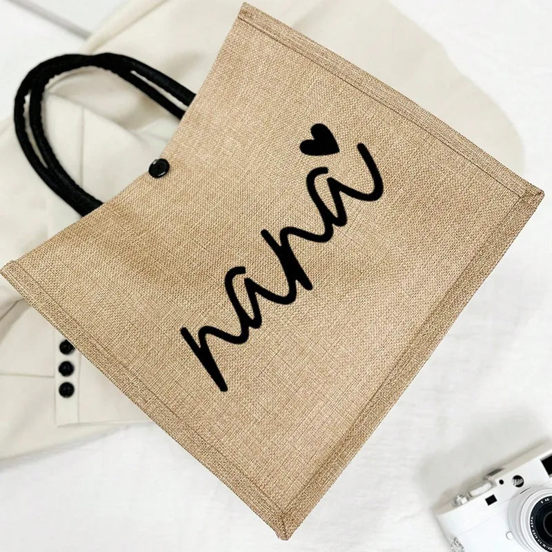 👜 “Nana” Square Linen Bag & Purse Set 👜