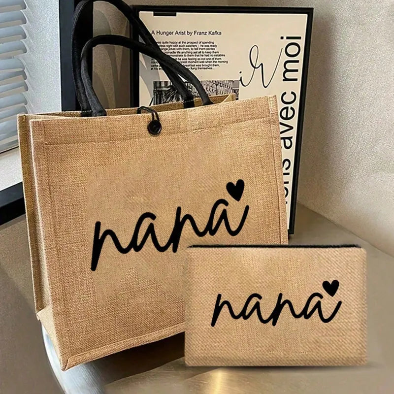 👜 “Nana” Square Linen Bag & Purse Set 👜