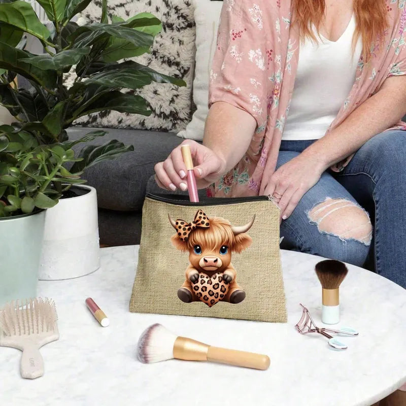 🐮💄 Highland Cow Cosmetic Bags 💄🐮