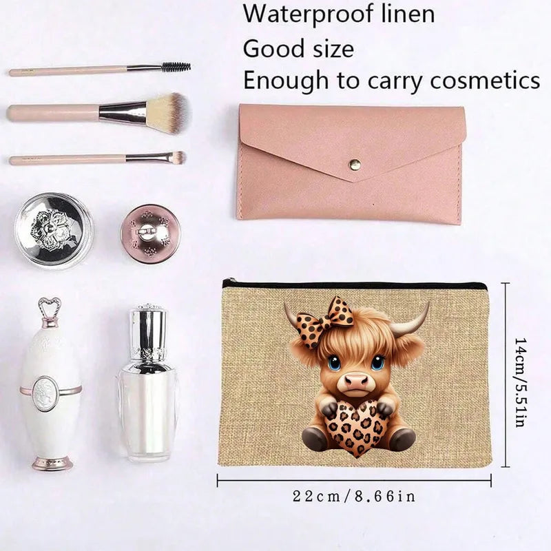 🐮💄 Highland Cow Cosmetic Bags 💄🐮