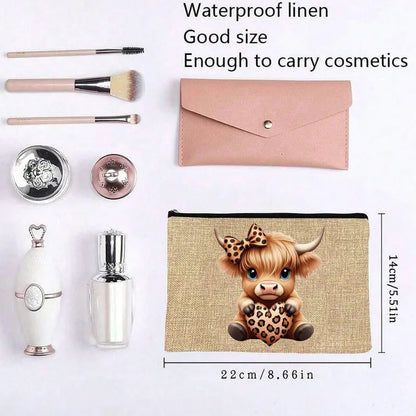 🐮💄 Highland Cow Cosmetic Bags 💄🐮