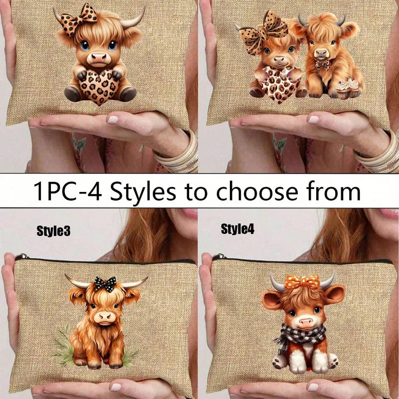 🐮💄 Highland Cow Cosmetic Bags 💄🐮