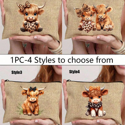 🐮💄 Highland Cow Cosmetic Bags 💄🐮