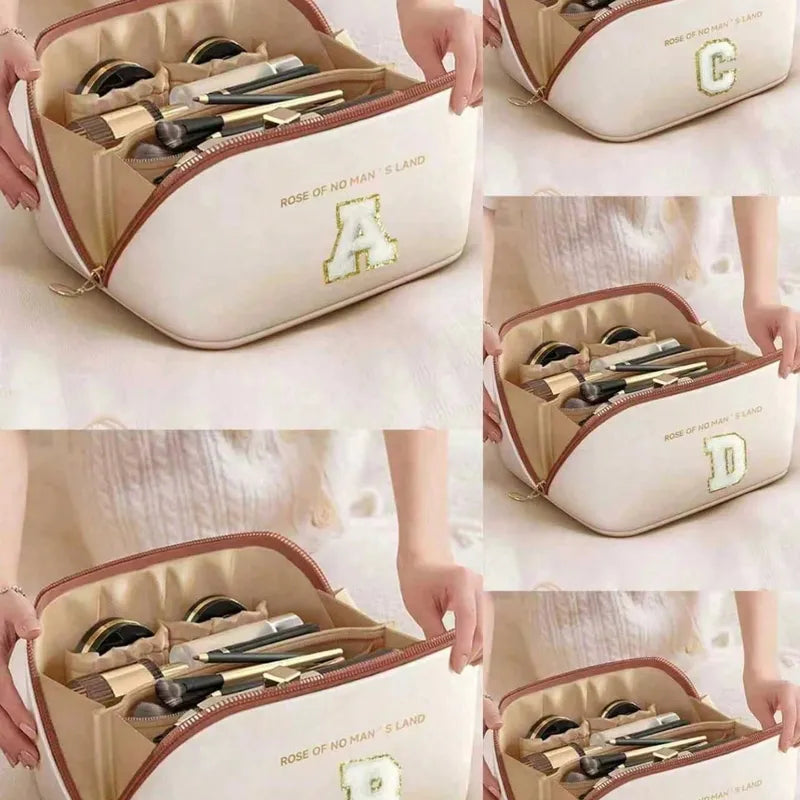 ✨ Initial Polyester Cosmetic Bag – Multi Layer Design ✨