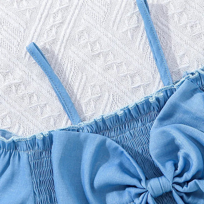 💙 Girls 3pc Blue Shorts Set with Matching Headband 💙