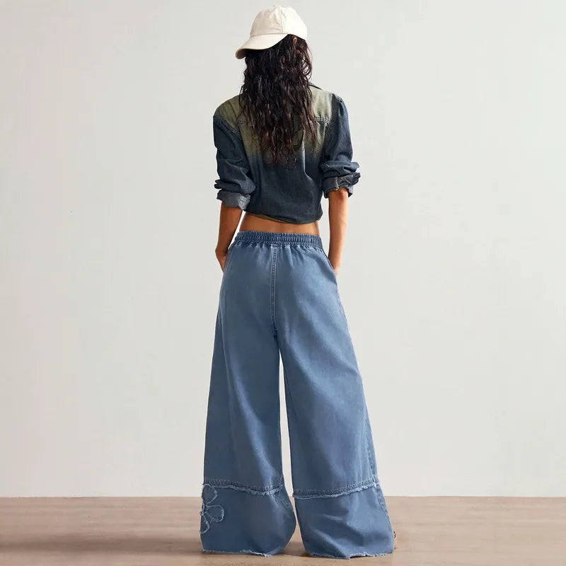 Denim Flower Jeans