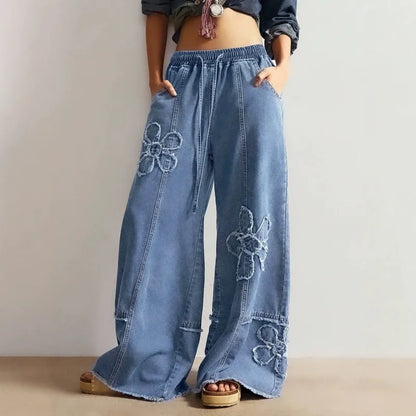 Denim Flower Jeans