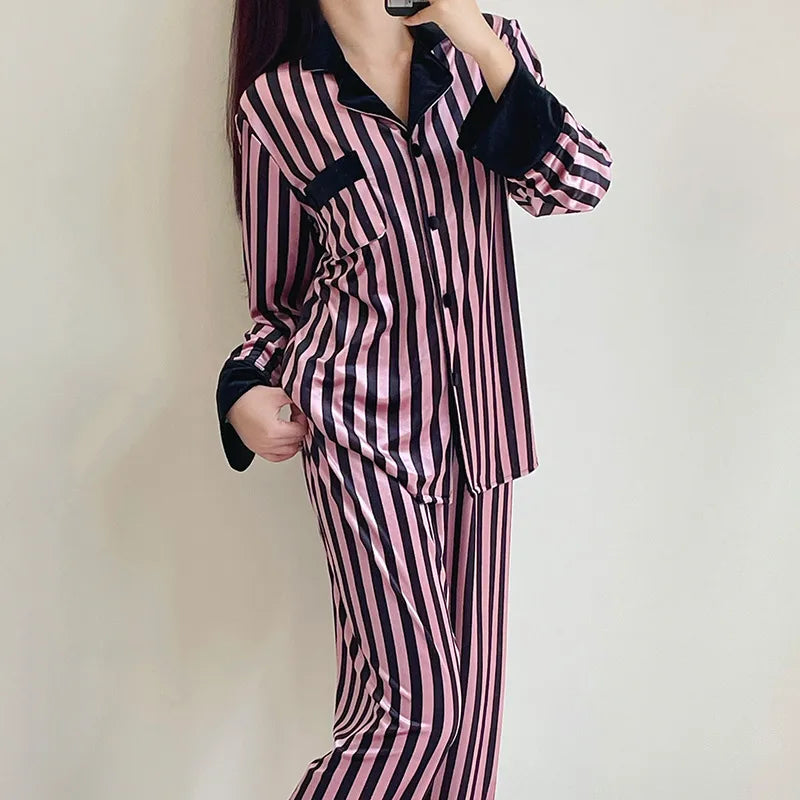 Black & Pink Striped PJs