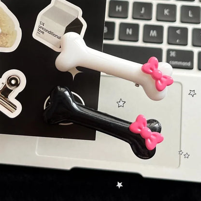 🎀 4pc Bone & Bow Hairclip Set 🎀