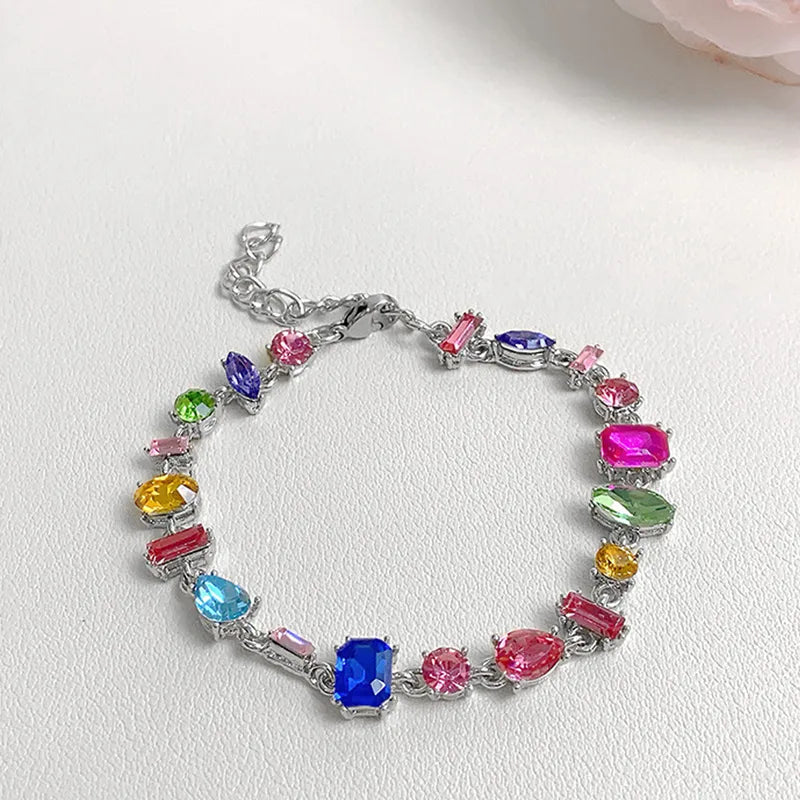 🌈 Crystal Candy Rhinestone Bracelet & Necklace Set 🌈