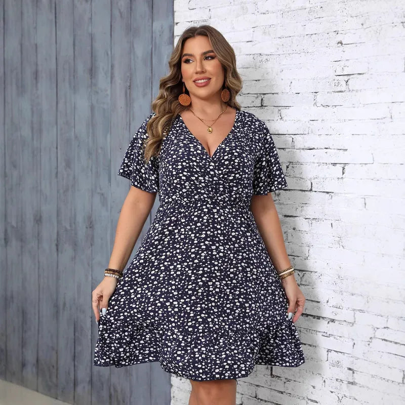 Summer Floral V-Neck Dress