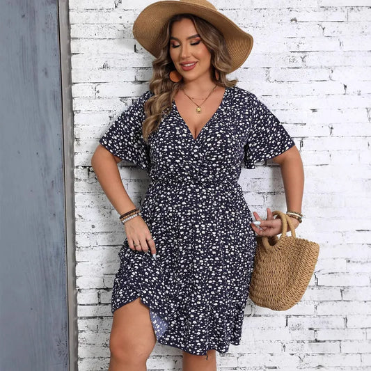 Summer Floral V-Neck Dress