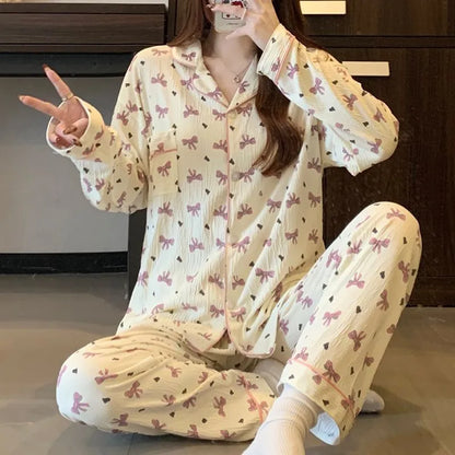 🎀  Dreamy Pink Bow Cream Pyjamas 🎀
