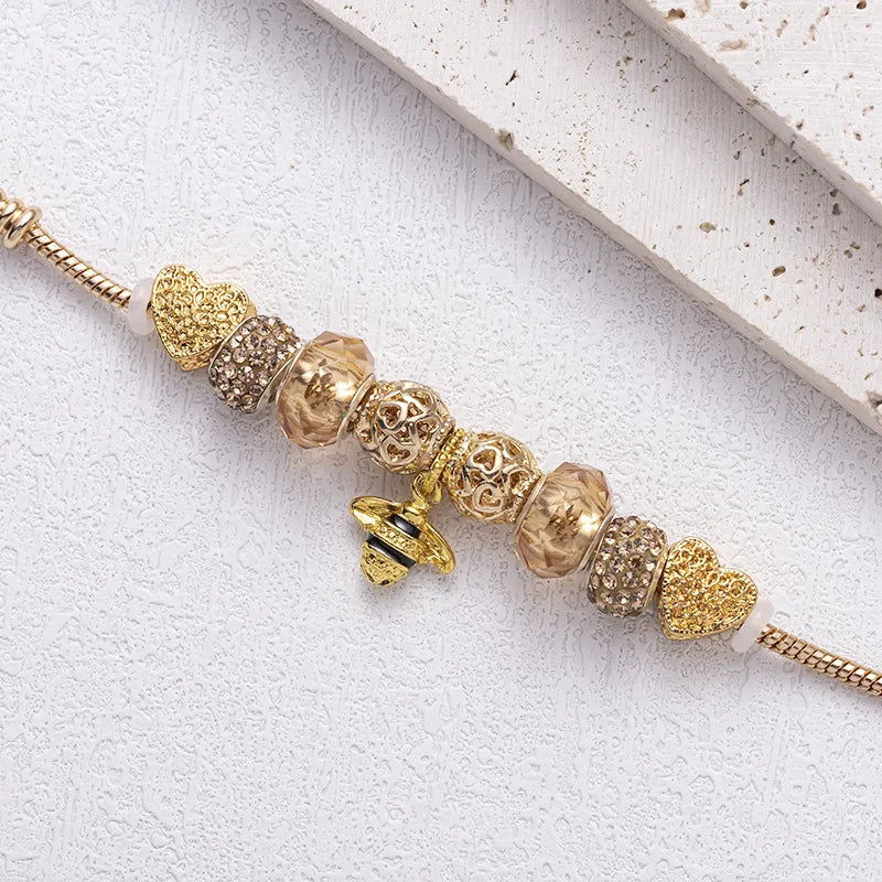 🐝 Sweet Gold Bee Charm Bracelet 🐝