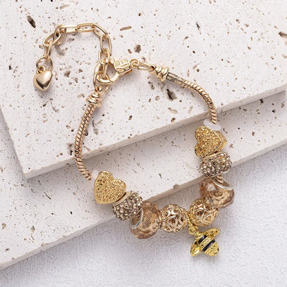🐝 Sweet Gold Bee Charm Bracelet 🐝
