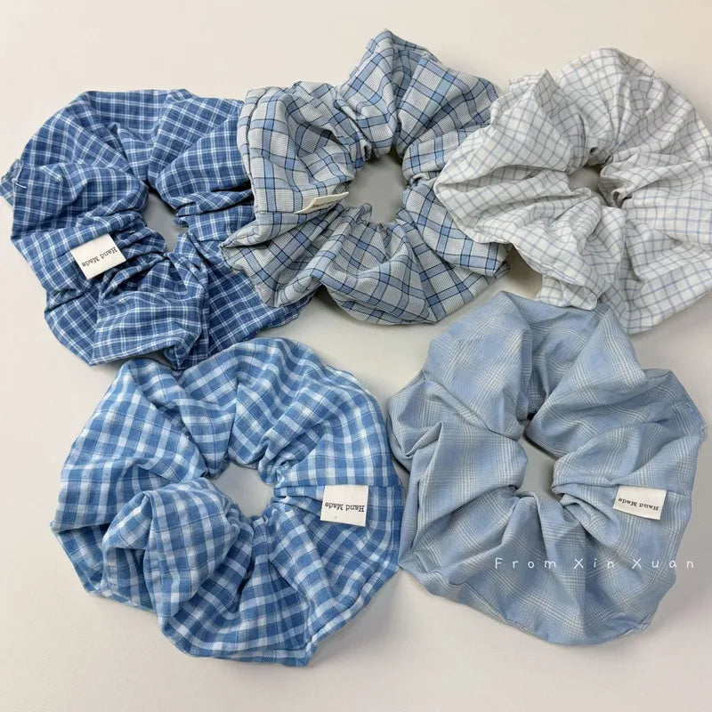💙 10pc Sweet Plaid Hairband & Scrunchie Set 💙