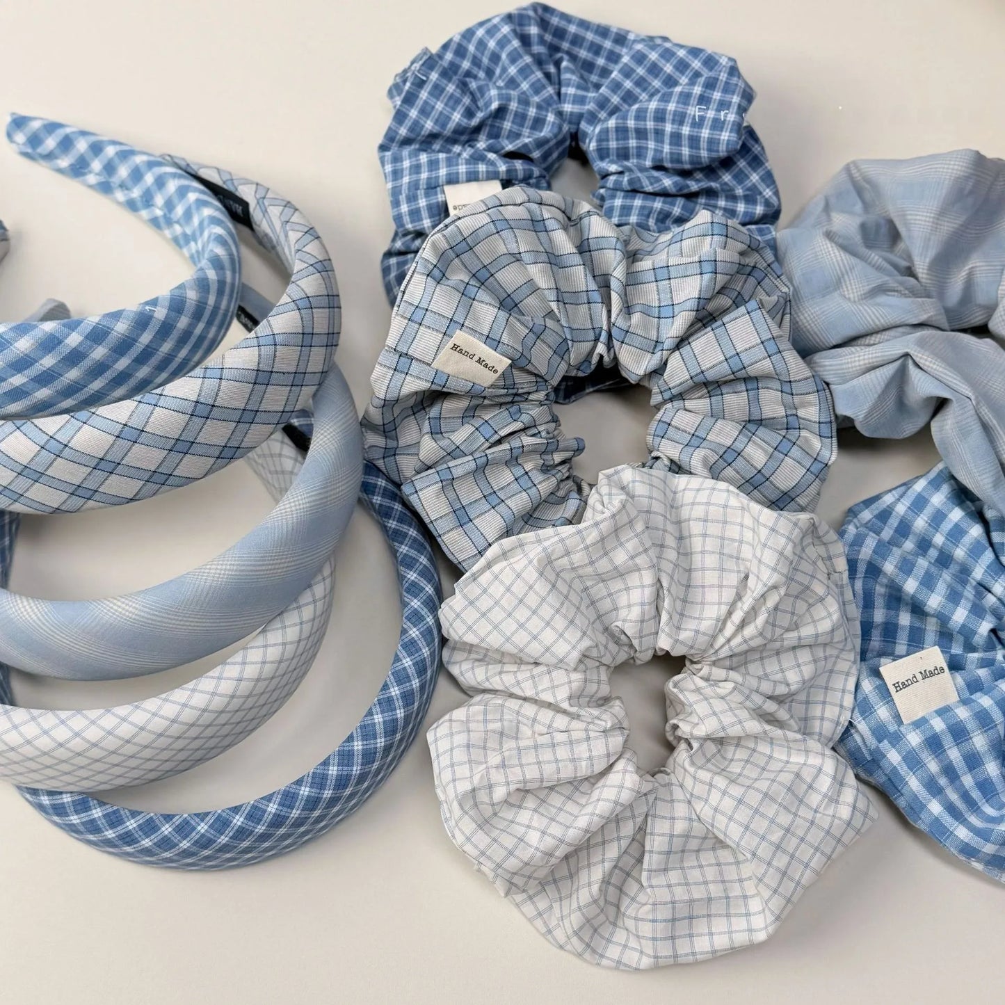 💙 10pc Sweet Plaid Hairband & Scrunchie Set 💙