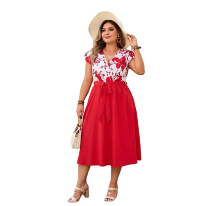 💃 Red Floral Dress 💃