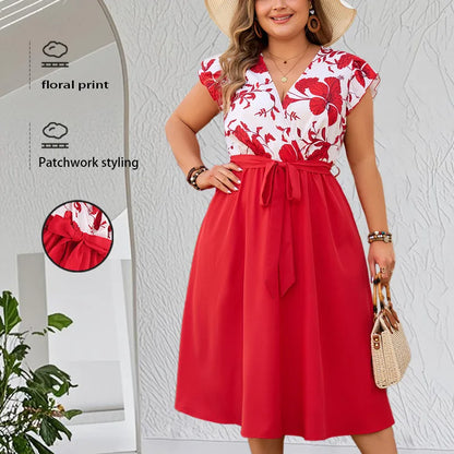 💃 Red Floral Dress 💃