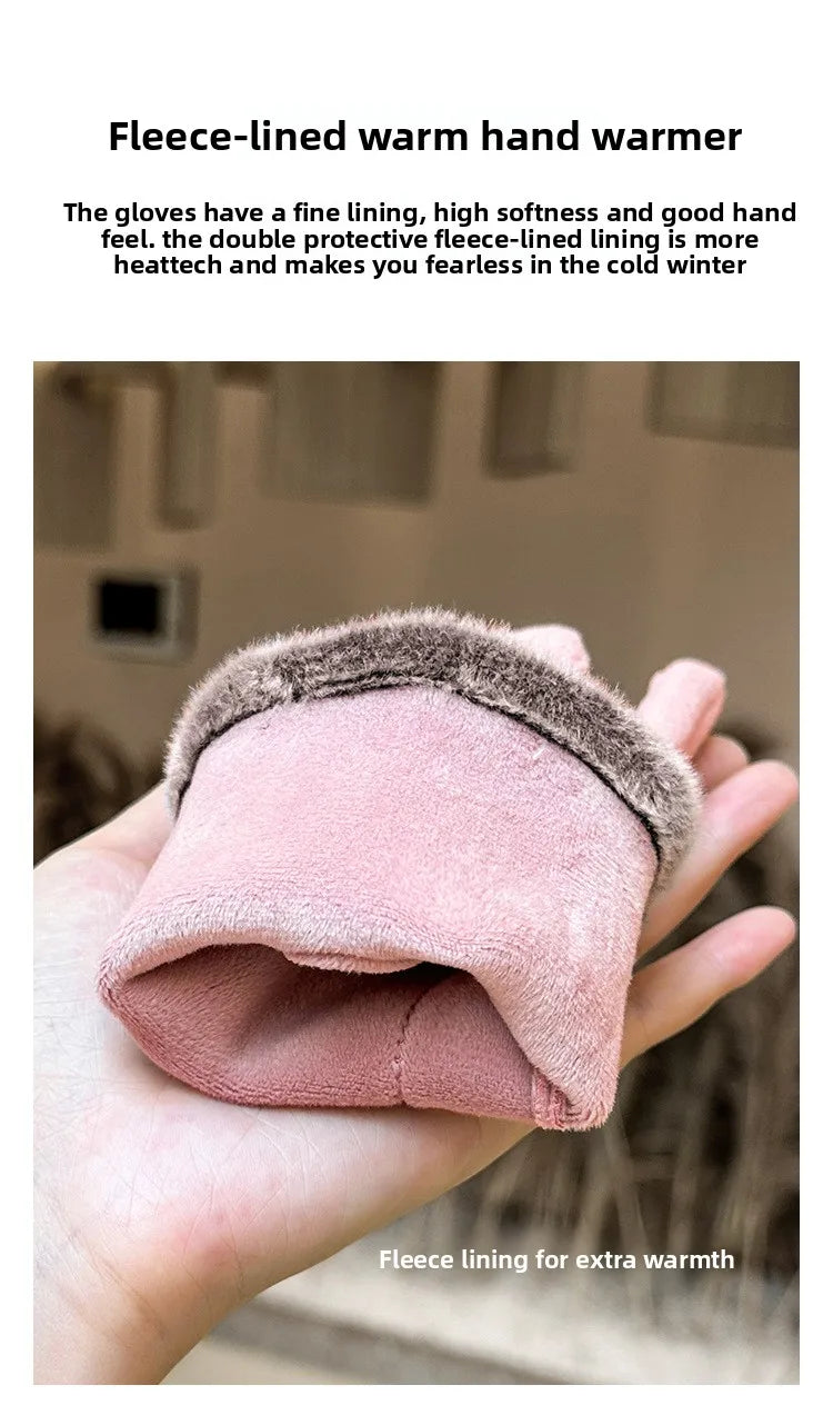 🧤🎀 Thickened Fleece Touchscreen Compatible Winter Gloves – Bow Edition 🎀🧤