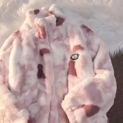 🧥❄️ Tie-Dyed Lamb Wool Coat ❄️🧥