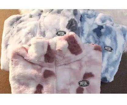 🧥❄️ Tie-Dyed Lamb Wool Coat ❄️🧥