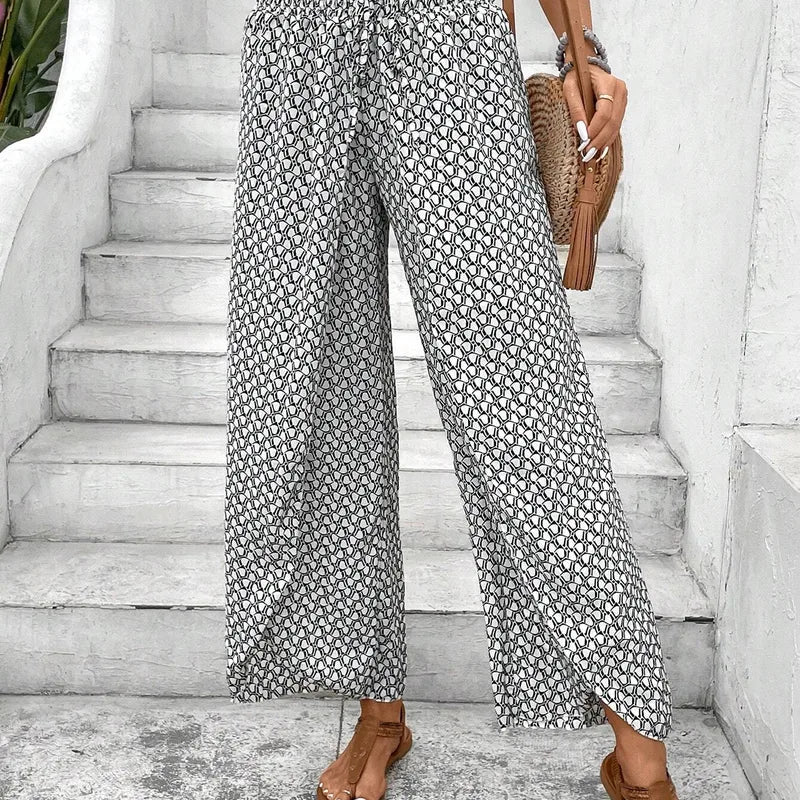 🌸 Floral Side Slit Wide Leg Skirt Pants 🌸