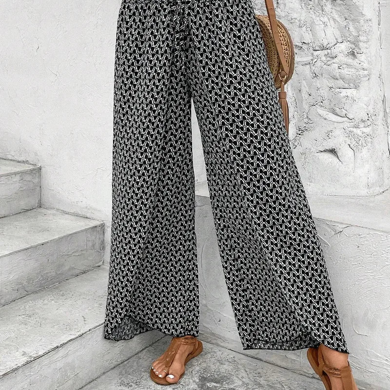 🌸 Floral Side Slit Wide Leg Skirt Pants 🌸