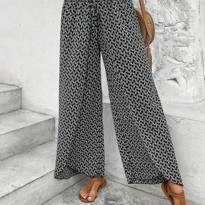 🌸 Floral Side Slit Wide Leg Skirt Pants 🌸