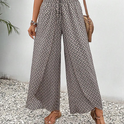 🌸 Floral Side Slit Wide Leg Skirt Pants 🌸