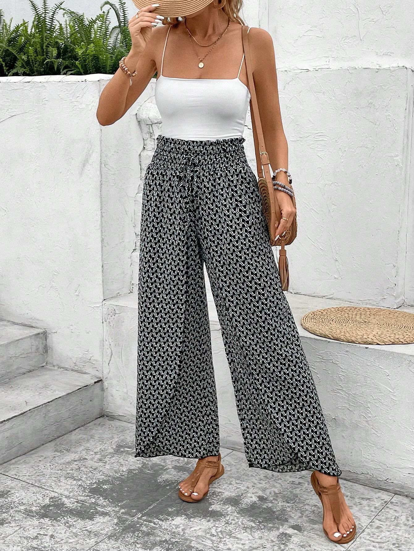 🌸 Floral Side Slit Wide Leg Skirt Pants 🌸